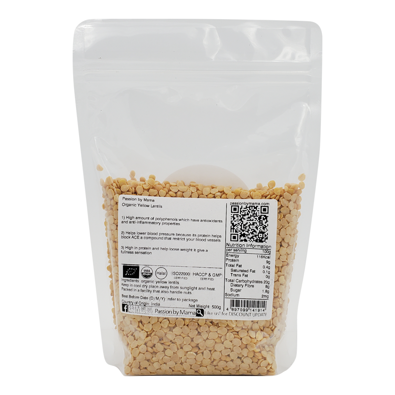 Organic Yellow Lentils